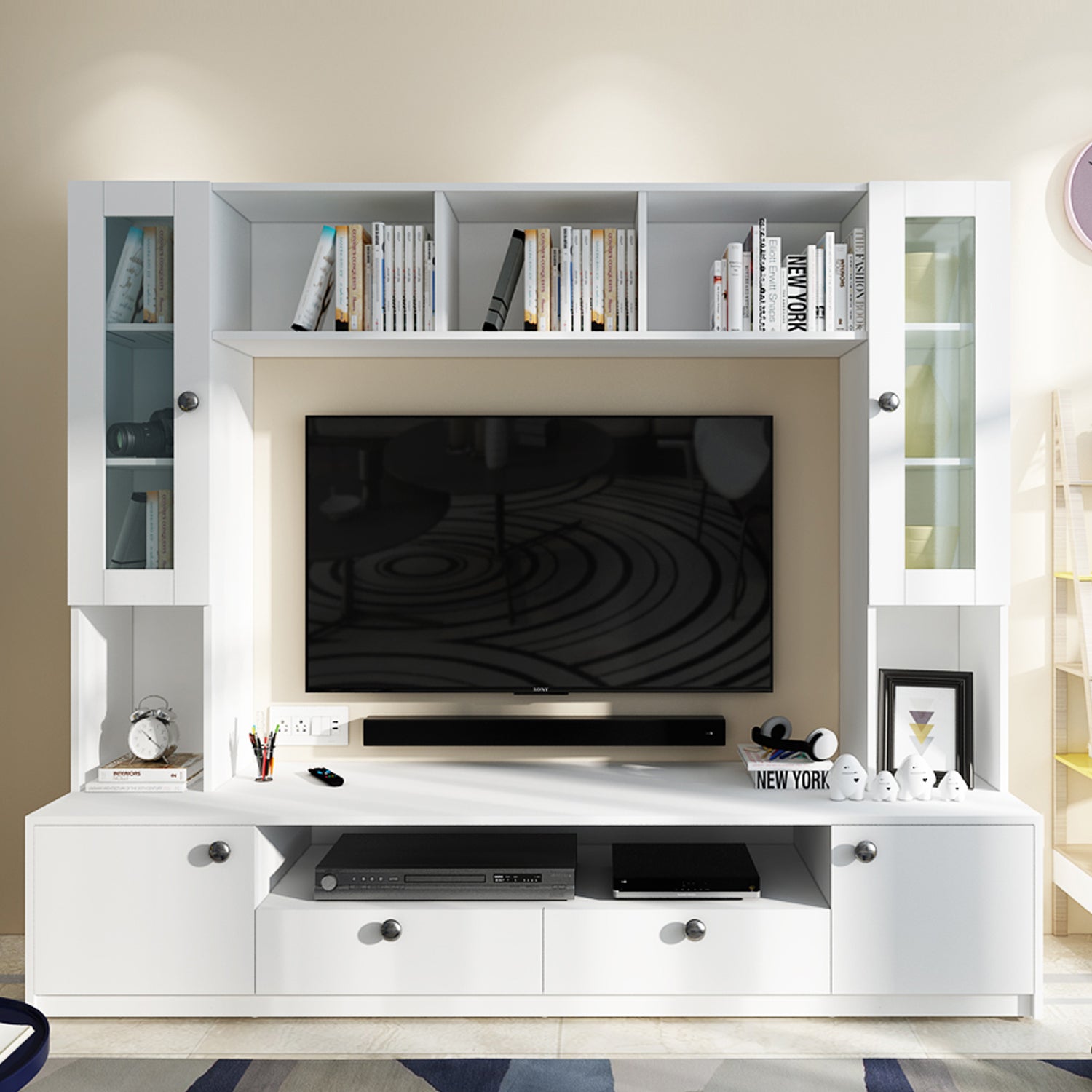 Benji TV Unit | 55 Inch TV | Frosty White