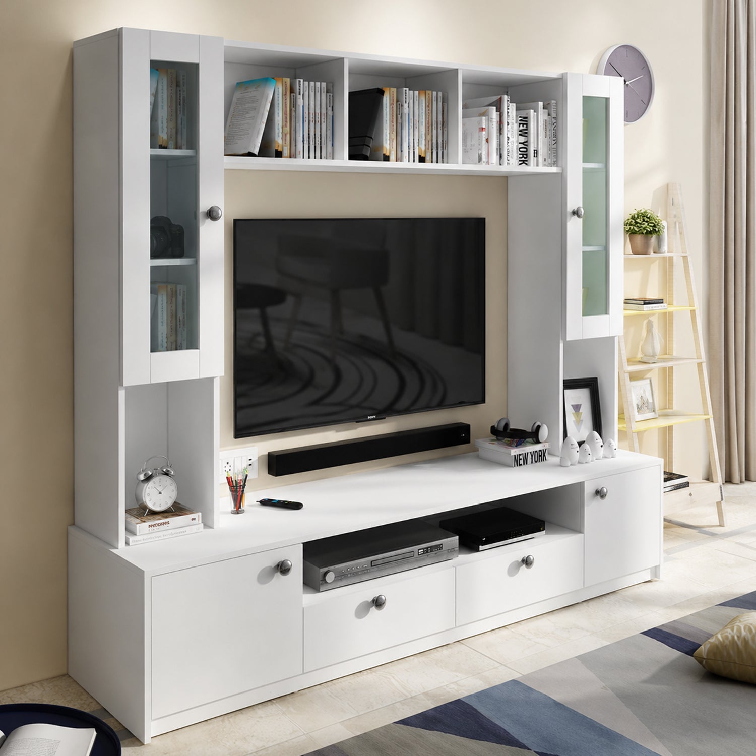 Benji TV Unit | 55 Inch TV | Frosty White