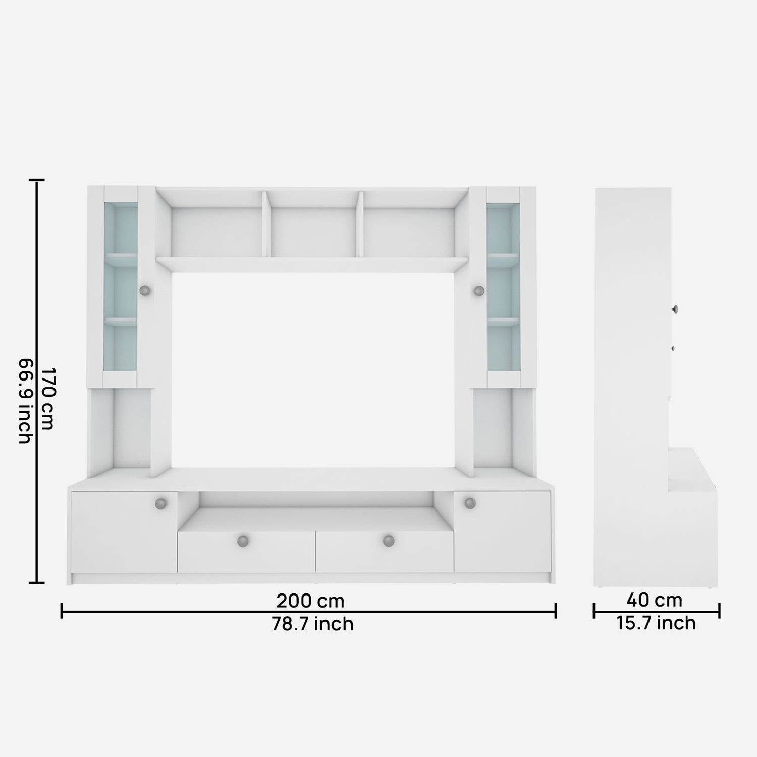 Benji TV Unit | 55 Inch TV | Frosty White