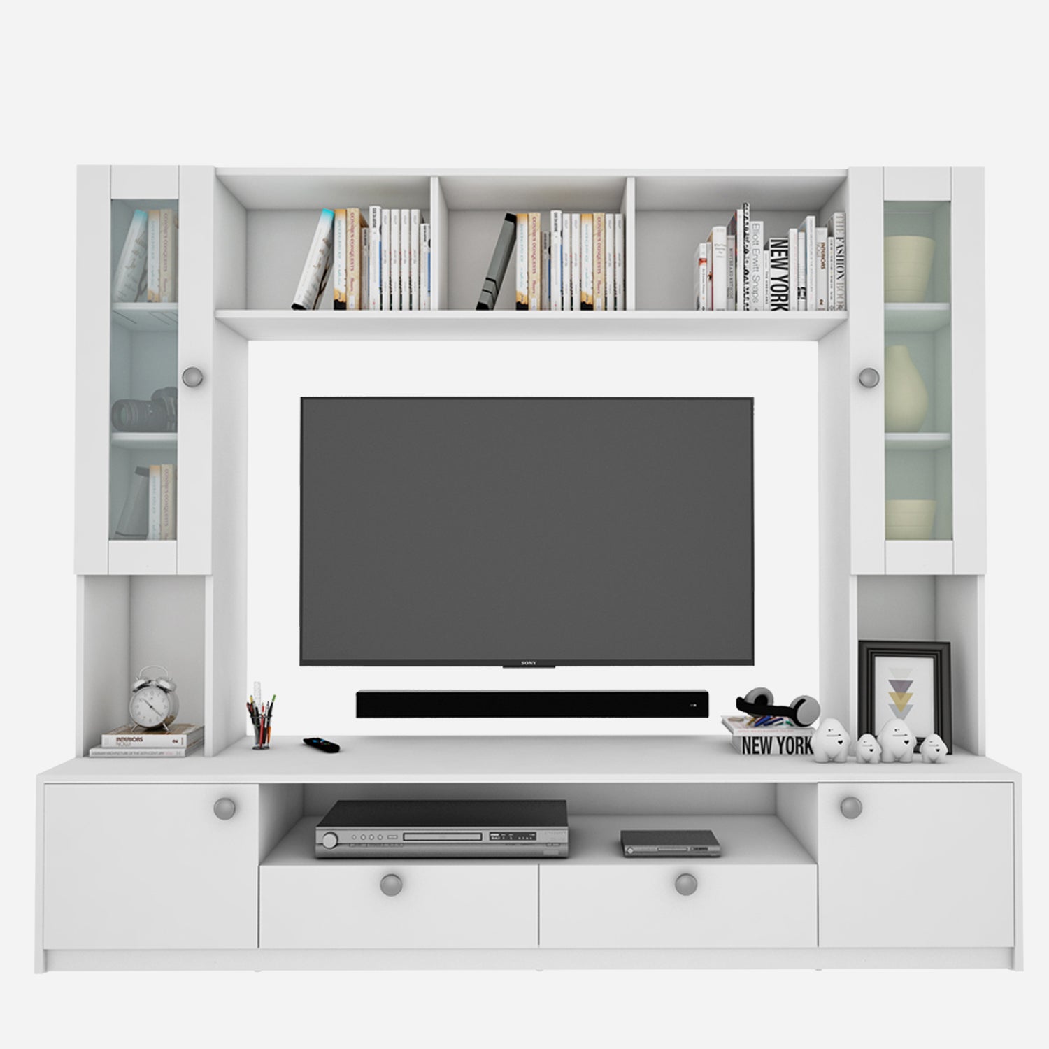 Benji TV Unit | 55 Inch TV | Frosty White