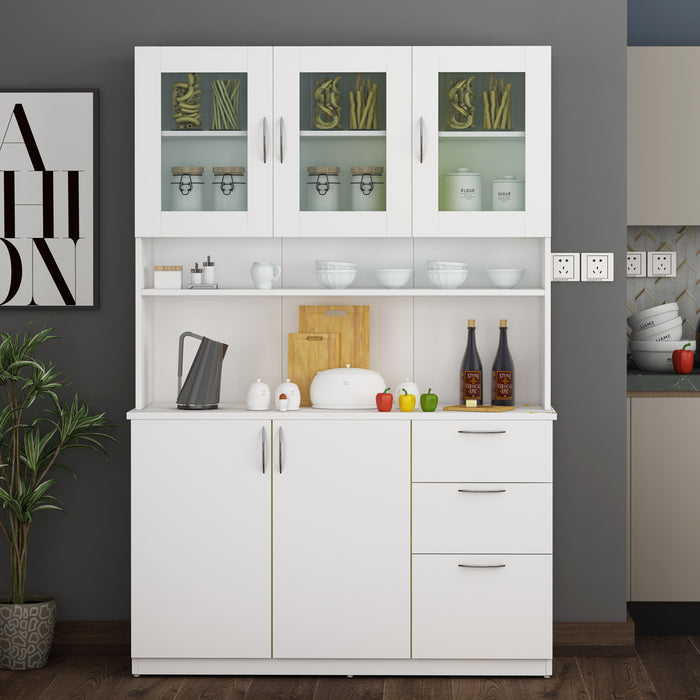Modish Crockery Unit Three Door | Frosty White