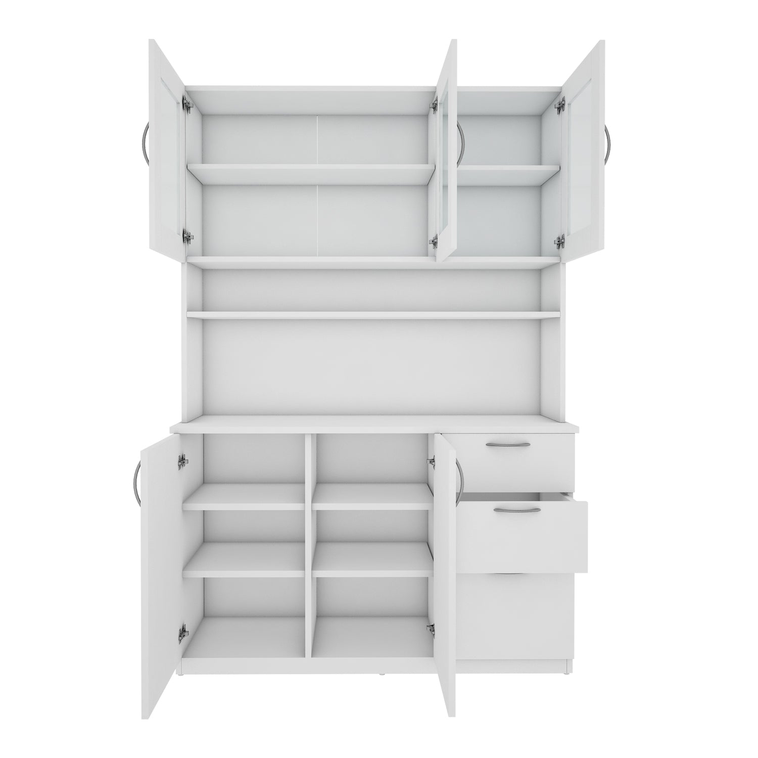 Modish Crockery Unit Three Door | Frosty White