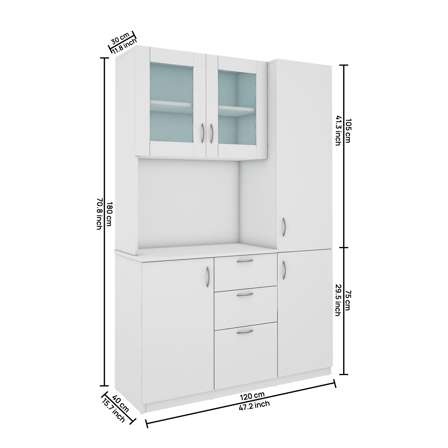 Divine Crockery Unit | Frosty White