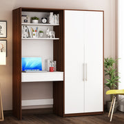 Crest Study Table cum wardrobe | Walnut and Frosty White
