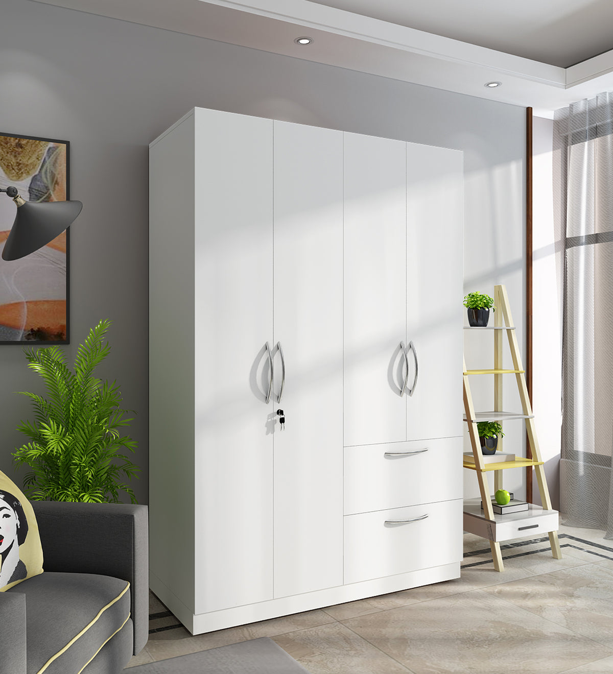 Cortina 4 Door Wardrobe - White