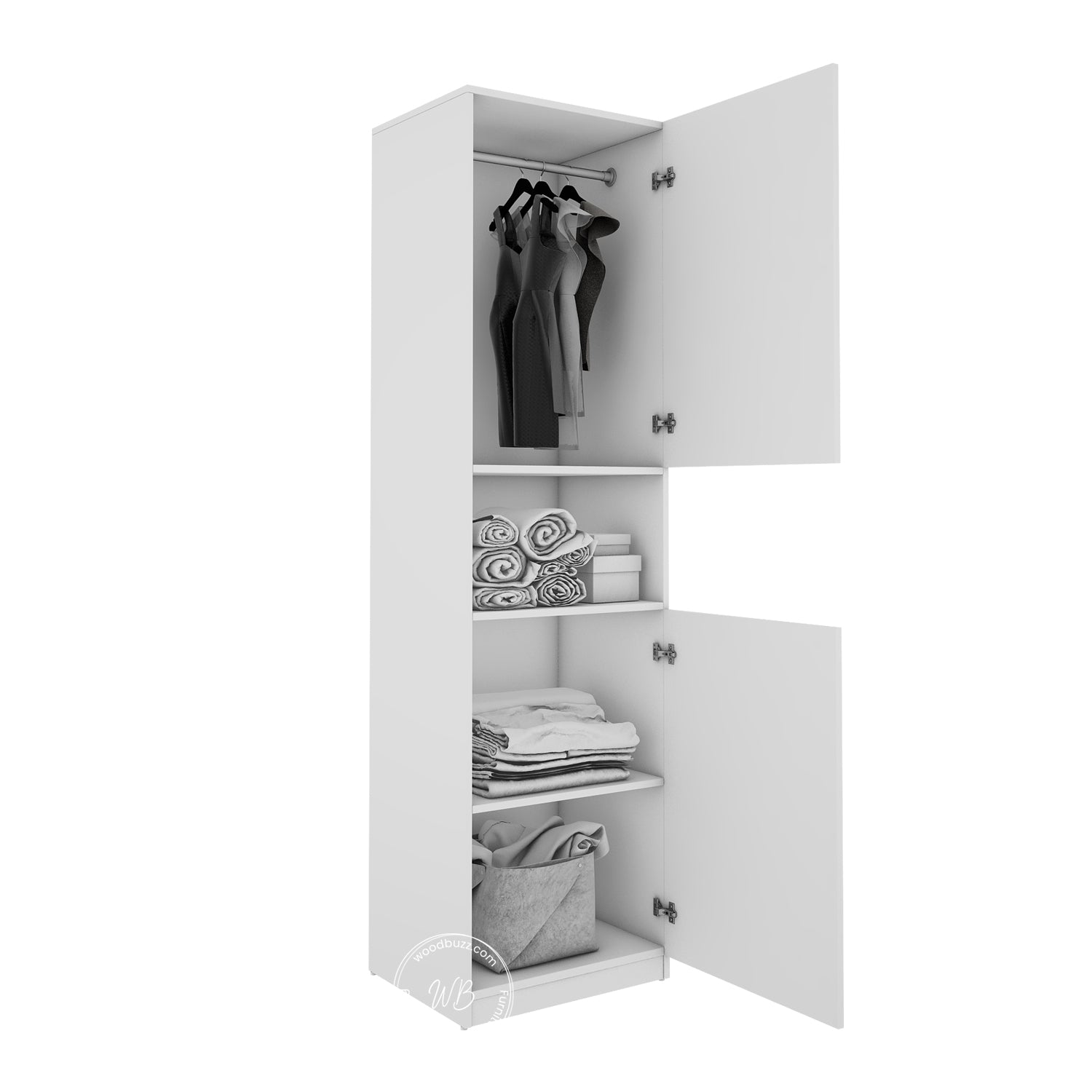 Edwin Two Door wardrobe | Frosty White