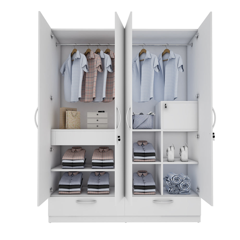 Emerald 4 Door Wardrobe - Frosty White