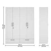 Emerald 4 Door Wardrobe - Frosty White