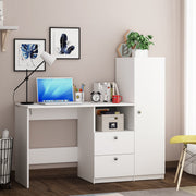 Derrick Home Office Table | Frosty White