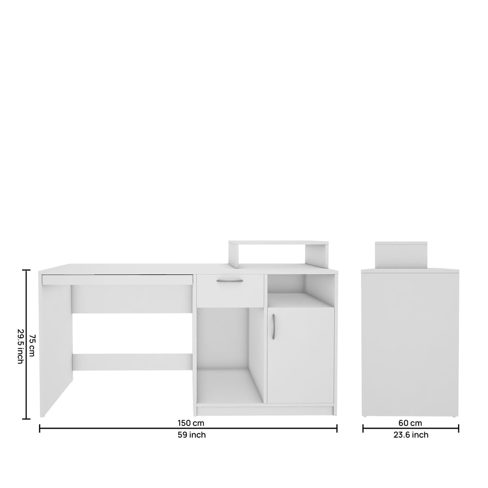 Verner Computer Desk | Frosty White