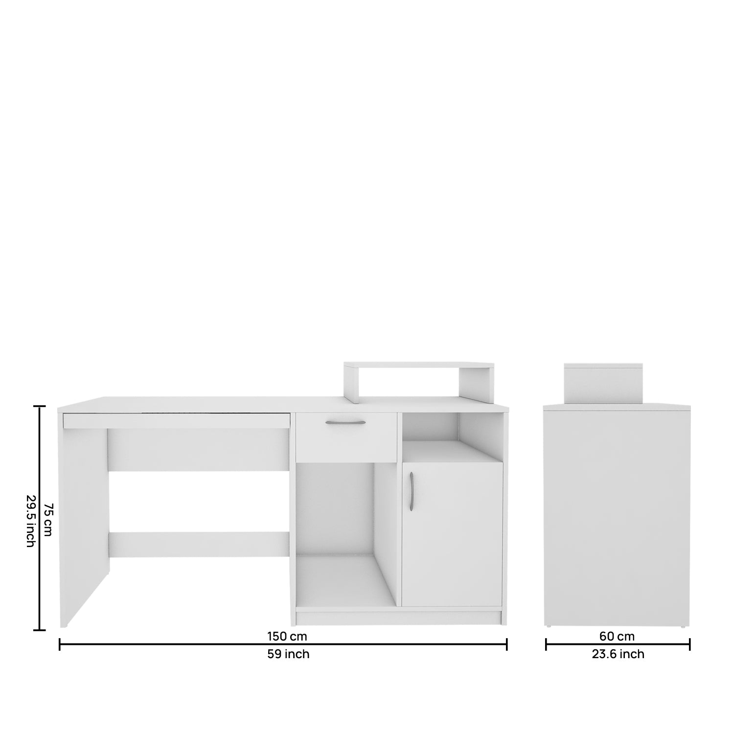 Verner Computer Desk | Frosty White