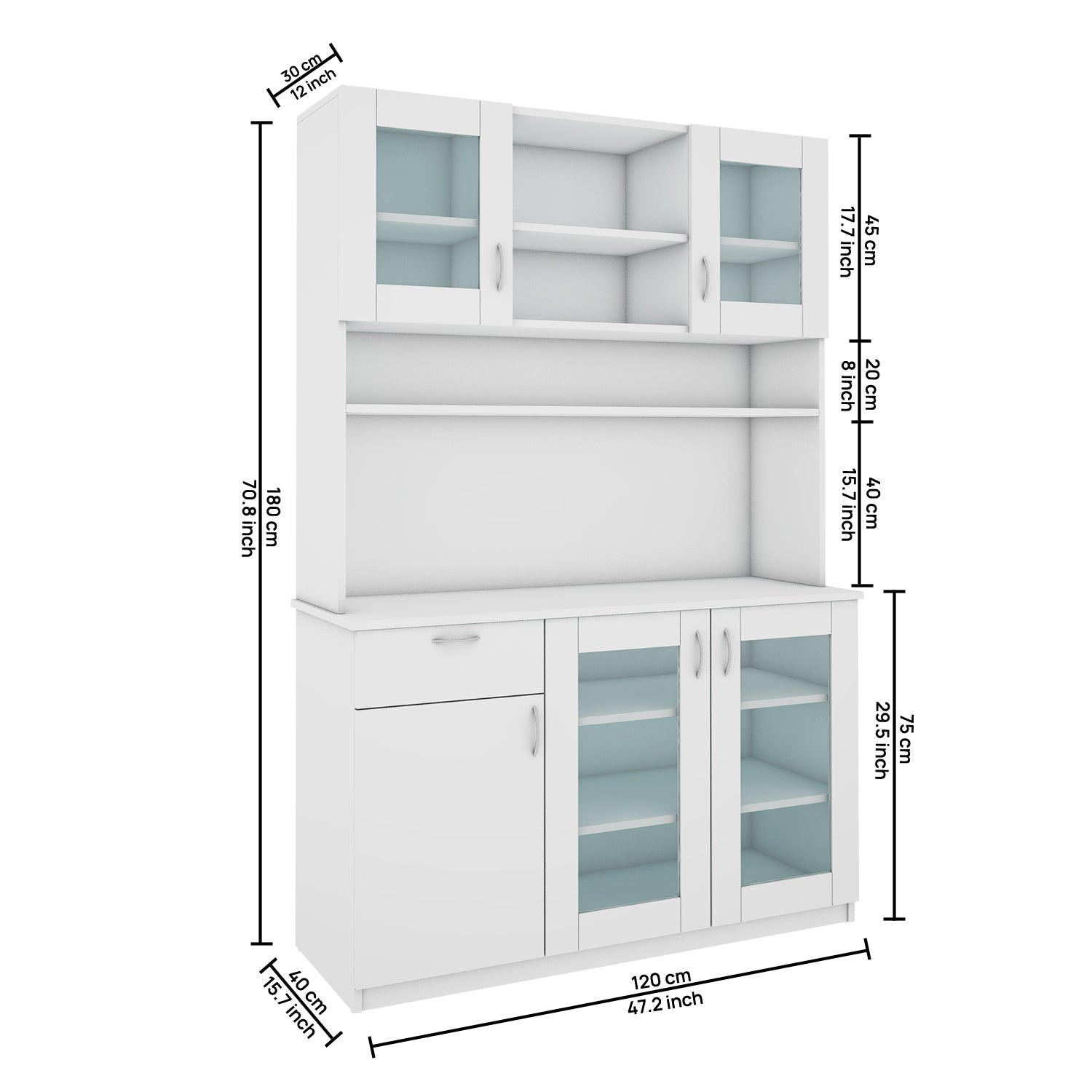 Alora Crockery Unit | Frosty White