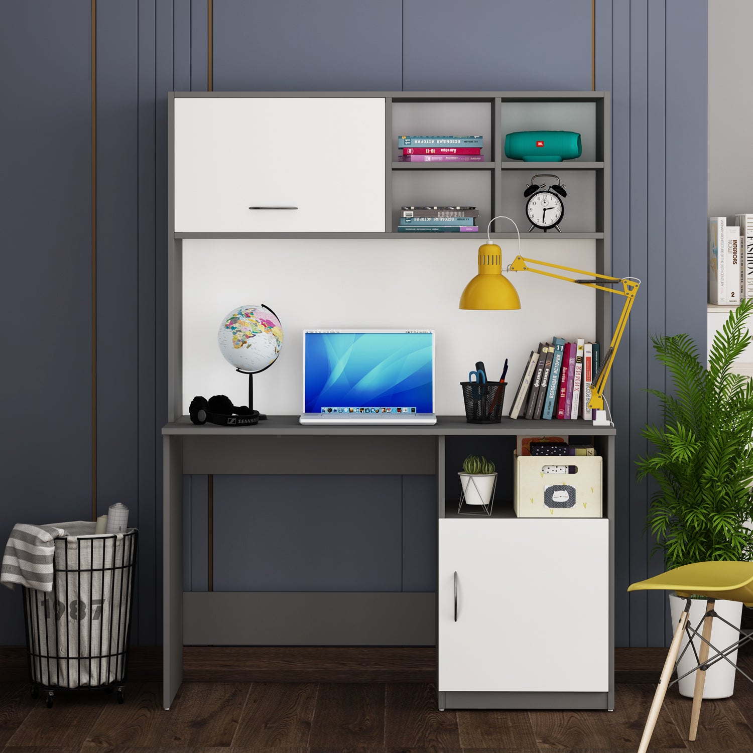 Passion Study Table | Grey and Frosty White