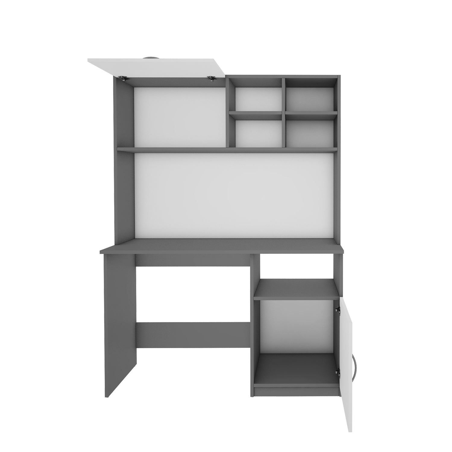 Passion Study Table | Grey and Frosty White