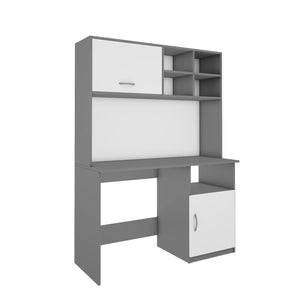 Passion Study Table- Grey & Frosty White