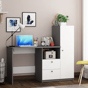 Derrick Study Table | Frosty White and Grey