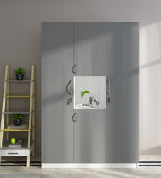Castle 4 Door Wardrobe, Grey & Frosty White