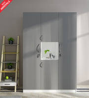 Castle 4 Door Wardrobe, Grey & Frosty White