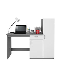 Load image into Gallery viewer, Eager Study Table with O/H Storage- Grey &amp; Frosty White
