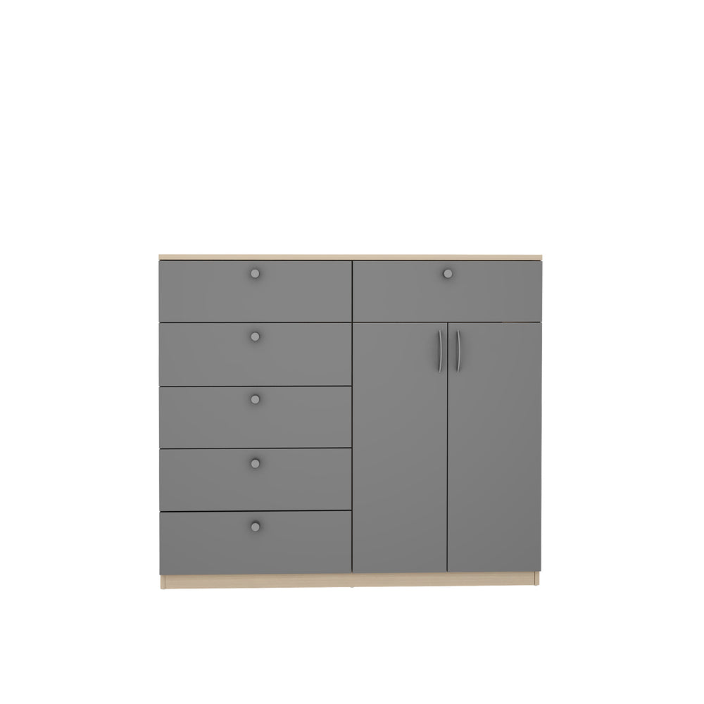Jardin Chest of drawer | Beige Teak and Gothic Grey
