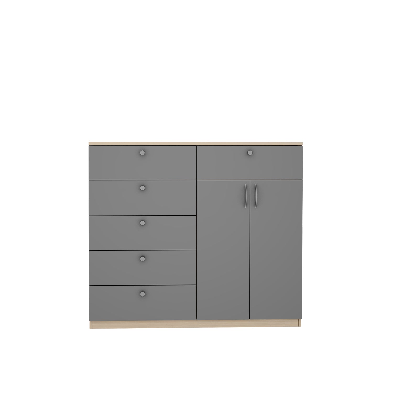 Jardin Chest of drawer | Beige Teak and Gothic Grey