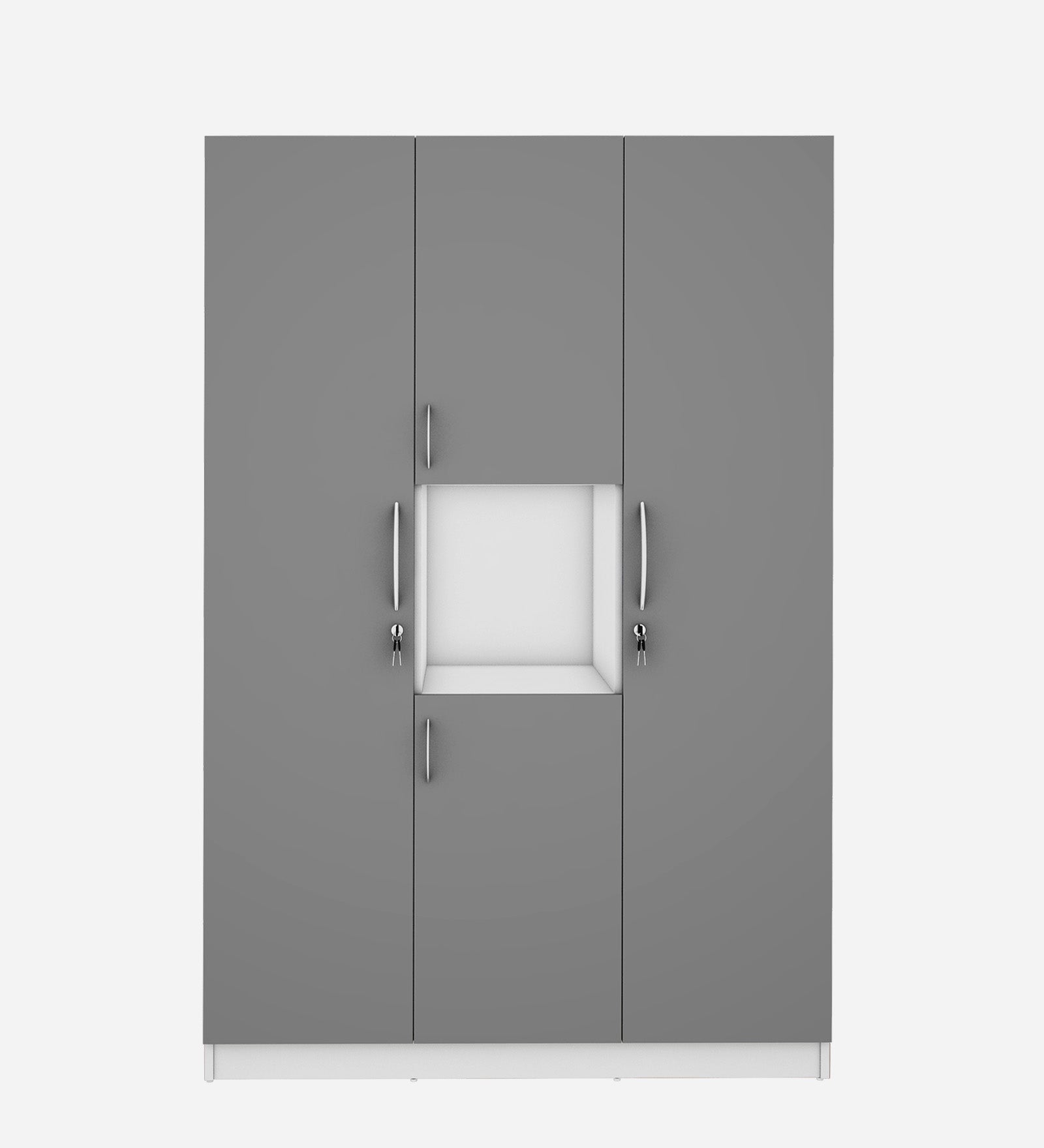 Castle 4 Door Wardrobe, Grey & Frosty White