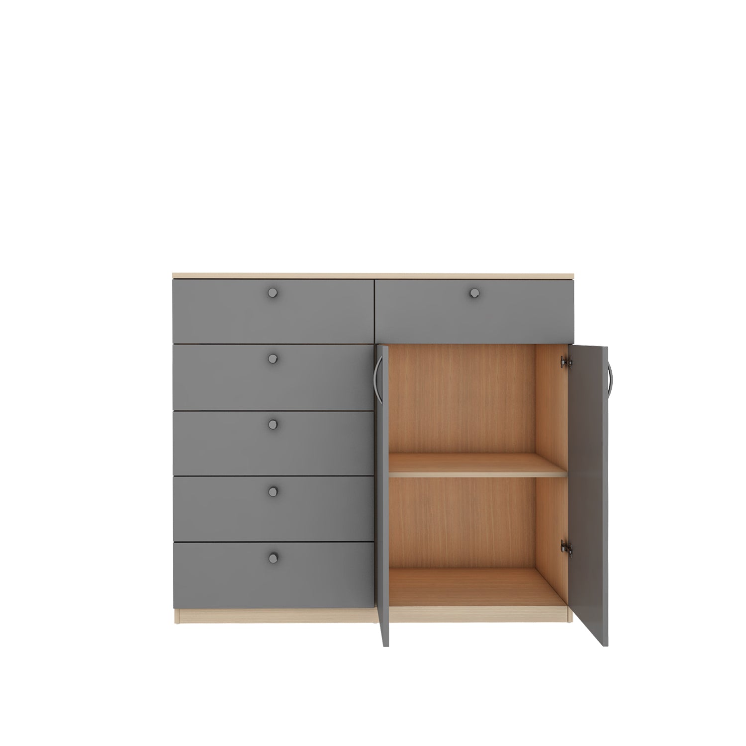 Jardin Chest of drawer | Beige Teak and Gothic Grey
