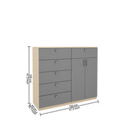 Jardin Chest of drawer | Beige Teak and Gothic Grey