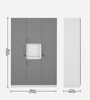 Castle 4 Door Wardrobe, Grey & Frosty White