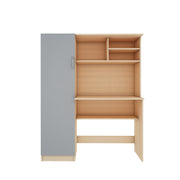 Nector Home Office Table | Beige Teak and Gothic Grey