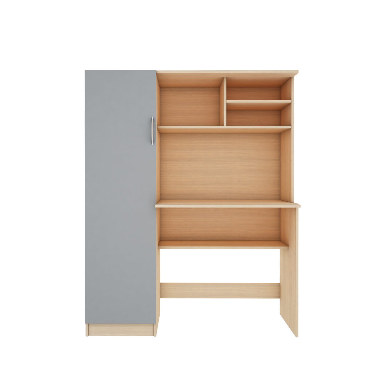 Nector Home Office Table | Beige Teak and Gothic Grey