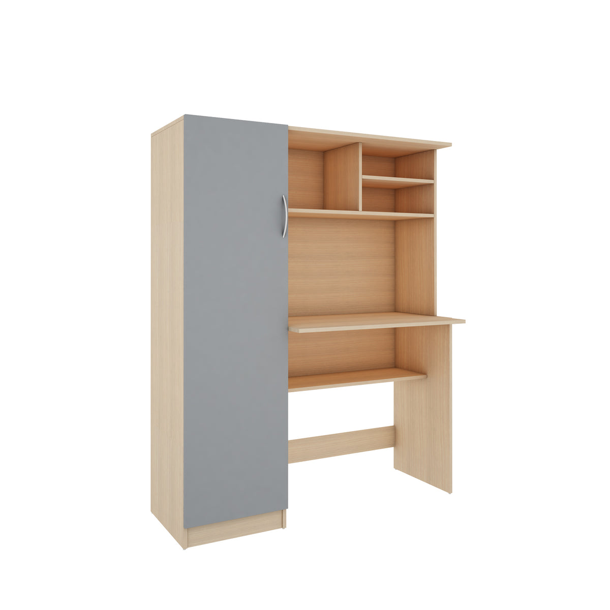 Nector Home Office Table | Beige Teak and Gothic Grey