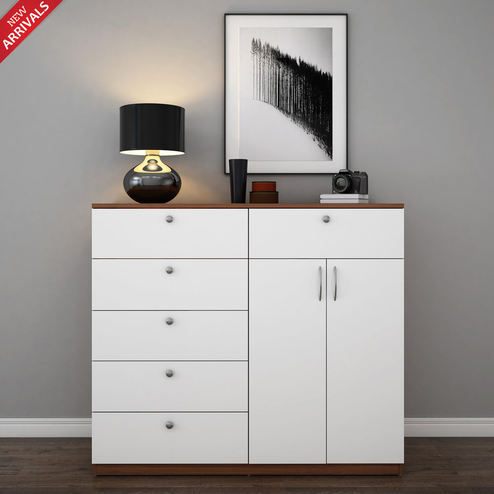 Jardin Chest of drawer | Walnut and Frosty White