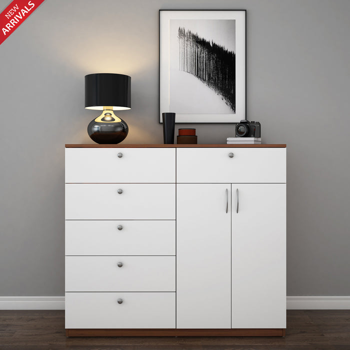 Jardin Chest of drawer | Walnut and Frosty White