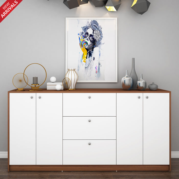 Lilly Chest of Drawer | Large | Walnut and Frosty White