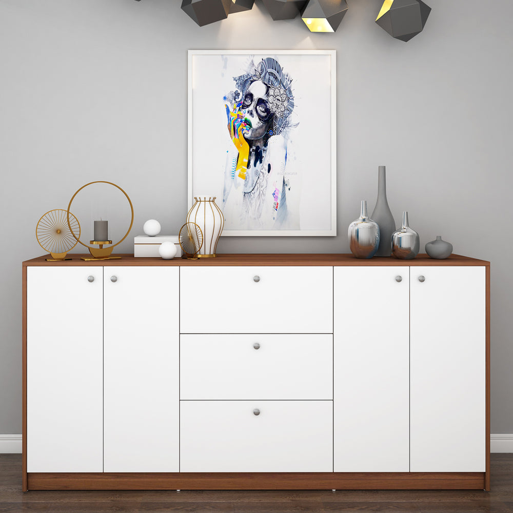 Lilly Chest of Drawer | Large | Walnut and Frosty White