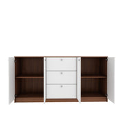 Lilly Chest of Drawer | Large | Walnut and Frosty White