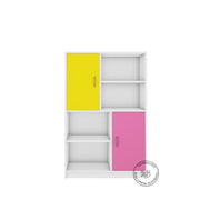 Orbit Bookcase | Yellow, Pink and Frosty White