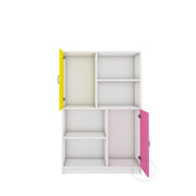 Orbit Bookcase | Yellow, Pink and Frosty White