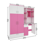 Workrobe Study Table | Pink and Frosty White