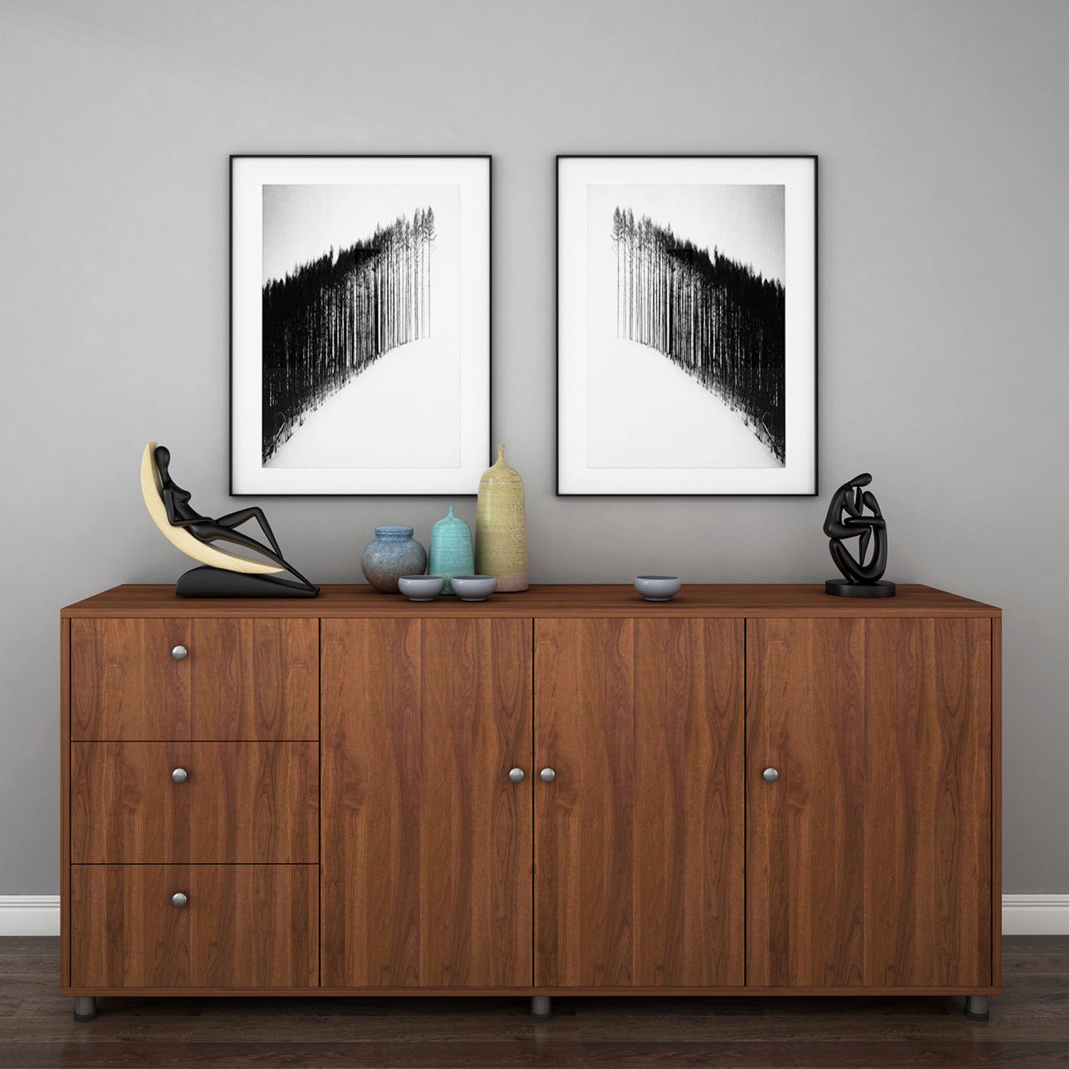 Plush chest of drawer | Walnut
