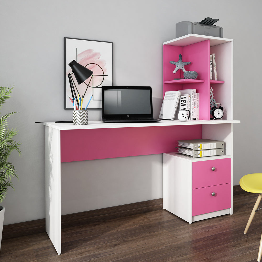 Eliot Study Table | Large | Pink and Frosty White