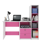 Claret Study Table | Pink and Frosty White