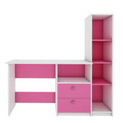 Claret Study Table | Pink and Frosty White