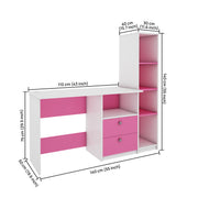 Claret Study Table | Pink and Frosty White