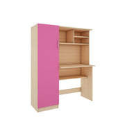 Nector Home Office Table | Beige Teak and Pink