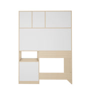Passion Study Table | Beige Teak, Pink and Frosty White
