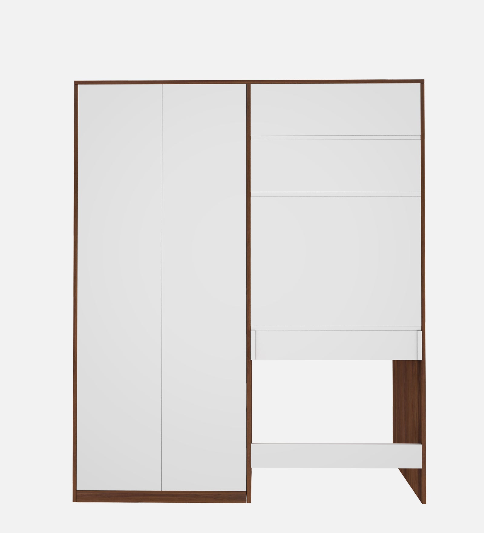 Crest Study Table cum wardrobe | Walnut and Frosty White