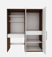 Crest Study Table cum wardrobe | Walnut and Frosty White