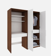Crest Study Table cum wardrobe | Walnut and Frosty White
